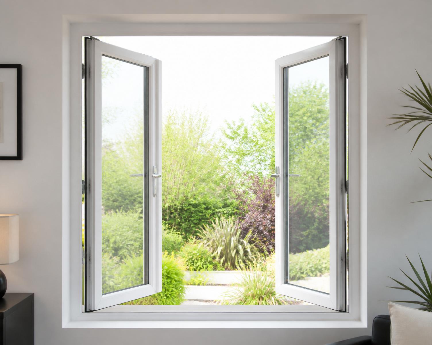Butterfly Tilt-and-Turn Windows shown installed on a home