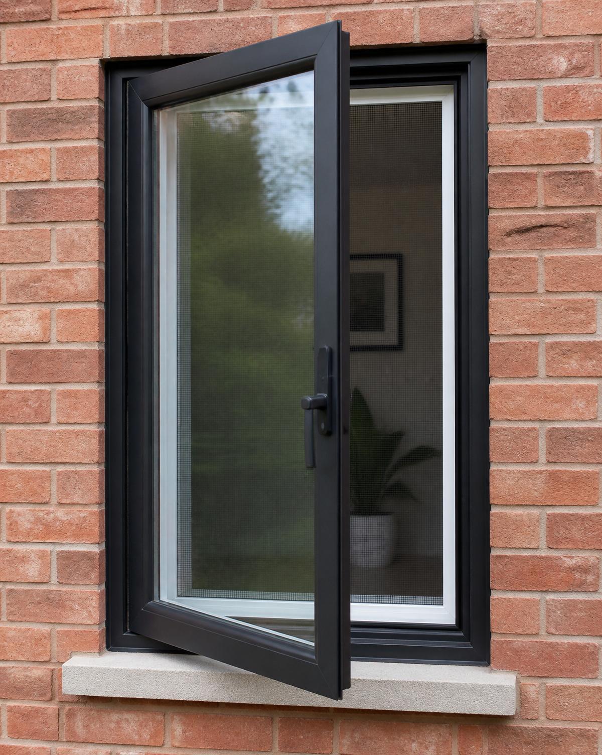 Casement Windows shown installed on a home