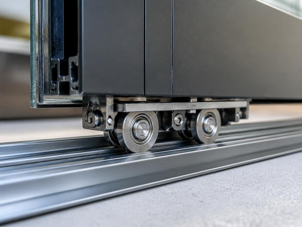 Heavy-duty quiet rollers on an anodized aluminum track